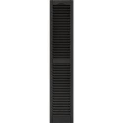 Builders Edge 75 in. H X 14.5 in. W Black Louvered Vinyl Shutter 2 pk
