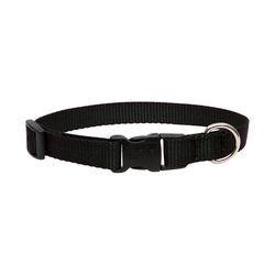 LupinePet Basic Solids Black Black Nylon Dog Adjustable Collar