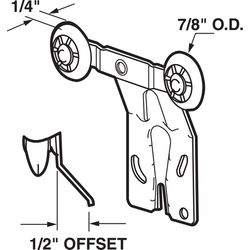 Prime-Line 7/8 in. D X 2 in. L Mill Silver Steel Closet Door Hanger 2 pc