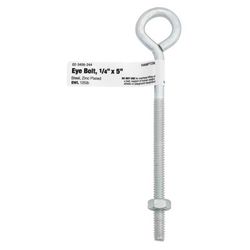 Hampton 1/4 in. X 5 in. L Zinc-Plated Steel Eyebolt with Nut Nut Included