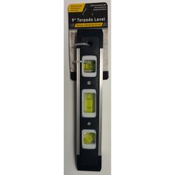 Jacent 9 in. Plastic Magnetic Torpedo Level 3 vial
