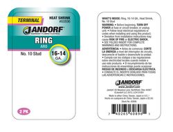 Jandorf 16-14 Ga. Insulated Wire Ring Terminal Green 2 pk