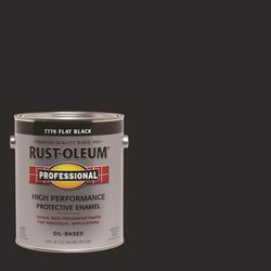 Rust-Oleum Professional Indoor and Outdoor Flat Black Oil-Based Enamel Protective Paint 1 gal