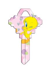 Hy-Ko Tweety Bling House/Office Key Blank Single For Schlage Locks Multicolored
