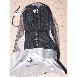 Work Hose 50 ft. L X 3/8 in. D Flexible Air Hose Black