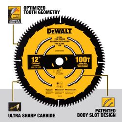 DEWALT 12 in. D X 1 in. Carbide Tipped Circular Saw Blade 100 teeth 1 pc