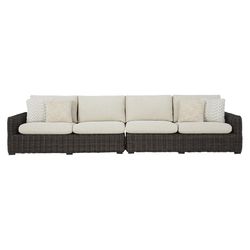 Signature Design by Ashley Kimora Dark Brown Aluminum Frame Loveseat Beige