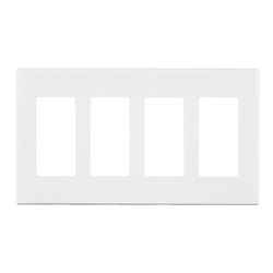 Leviton White 4 gang Polycarbonate Decorator Screwless Wall Plate 1 pk