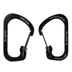 Nite Ize SlideLock Stainless Steel Black Locking Carabiner Key Holder