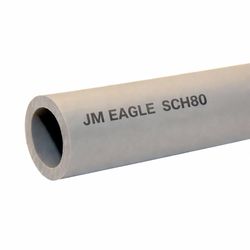 JM Eagle Schedule 80 PVC Pressure Pipe 1 in. D X 20 ft. L Plain End 630 psi