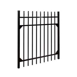 Fortress Building Products Athens 4 ft. H X 4 ft. L Powder Coated Black Aluminum Fence Gate