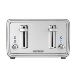 Black+Decker Stainless Steel Silver 4 slot Toaster 7.6 in. H X 11.8 in. W X 10.6 in. D