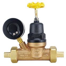 Apollo 3/4 in. Double Union Double Union PEX Bronze Water Pressure Regulator with Gauge