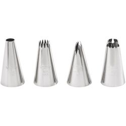 Wilton Stainless Steel Cake Decorating Tips 4 pc