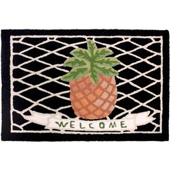 Jellybean 20 in. W X 30 in. L Multi-Color Pineapple Welcome Polyester Accent Rug