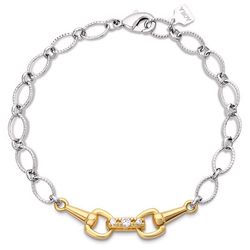 Montana Silversmiths Women's AQHA Enjoy the Ride Round Gold/Silver Bracelet One Size Fits Most