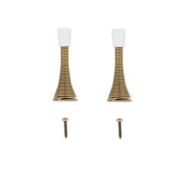 National Hardware 3 in. L Steel w/Rubber Tip Antique Brass Gold Spring Door Stop Mounts to wall .75