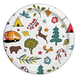 Camp Casual Multicolored Paper Into The Woods Salad Plate 8.5 in. D 24 pk