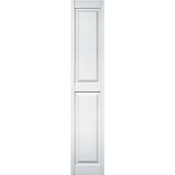 Builders Edge 75 in. H X 14.75 in. W White Raised Panel Vinyl Shutter 2 pk