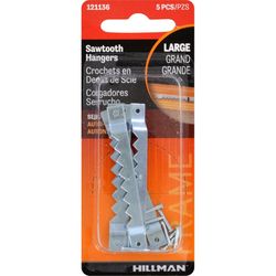 Hillman Zinc Silver Large Sawtooth Hanger 5 pc