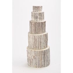 Tripar 12 in. H X 15-3/4 in. L Natural Wood Bark Wrapped Risers