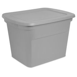Sterilite 18 gal Gray Storage Tote 16-1/8 in. H X 23-1/2 in. W X 18-3/8 in. D Stackable