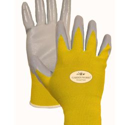 Garden Works L Nylon Yellow Gardening Gloves