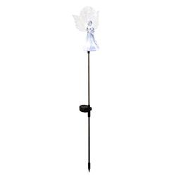 Alpine White Plastic 37 in. H Solar Garden Stake