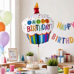 Anagram Balloons Rainbow Cupcake Foil Balloon 1 pk