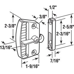 Prime-Line Chrome Silver Cast Metal Latch and Pull 1 pk