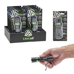 LitezAll 60 lm Black LED Rechargeable Mini Flashlight