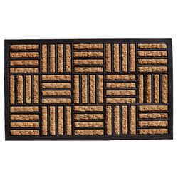 Home & More Baron 18  W X 30  L Black/Brown Rectangle Coir Door Mat