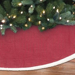 Dyno Red/White Dot Sherpa Edge Tree Skirt 48 in.