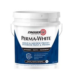 Zinsser Perma-White Satin White Water-Based Mold and Mildew-Proof Paint Interior 5 gal