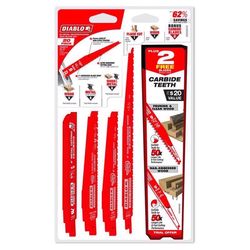 Diablo Bi-Metal Nail Embedded Wood and Metal Demolition Reciprocating Saw Blade Set 20 pc