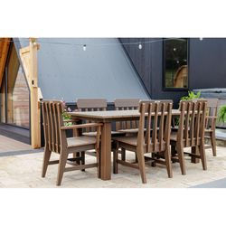 Breeo X Series 7 pc Brazilian Walnut Poly Lumber Dining Set