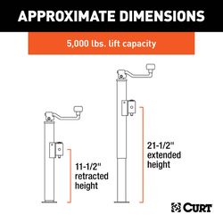 CURT Manual 5000 lb Trailer Jack