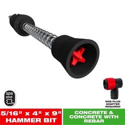 Diablo Amped Rebar Demon 5/16 in. X 9 in. L Stainless Steel Dust Extraction Drill Bit SDS-Plus Shank