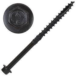 Screw Products YUKON #16 in. X 4 in. L Hex Black Steel Lag Screw 1 pk