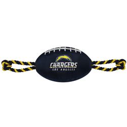 Pets First NFL For Dog Green Nylon Los Angeles Chargers Football Dog Toy 1 pk