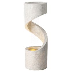 Glitzhome Polyresin/Stone Beige 40.25 in. H Mid Century Modern Faux Terrazzo Outdoor Fountain