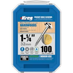 Kreg No. 8 X 1-1/4 in. L Square Pocket-Hole Screw 100 ct