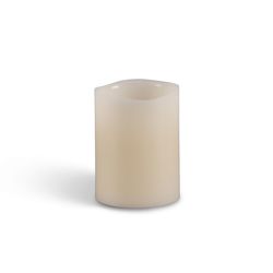 Gerson Everlasting Glow Bisque Vanilla Scent Wavy Edge Pillar Flameless Flickering Candle