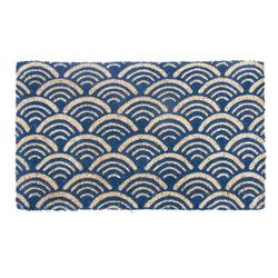 Entryways 30 in. W X 18 in. L Blue Scalloped Coir Door Mat