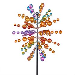 Alpine Multicolored Iron 18 in. H Cosmic Garden Stake Spinner
