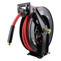 Milton 50 ft. L X 1/2 in. D EPDM Rubber Retractable Air Hose Reel 300 psi Black