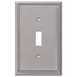 Amerelle Metro Brushed Nickel 1 gang Die-Cast Metal Toggle Wall Plate 1 pk
