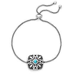 Montana Silversmiths Women's Desert Sage TQ Bolo Silver/Turquoise Bracelet One Size Fits Most