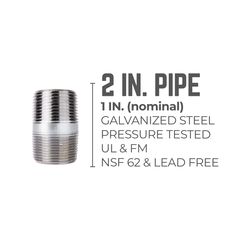 STZ Industries 1 in. MIP each X 1 in. D MIP in. Galvanized Steel 2 in. L Nipple