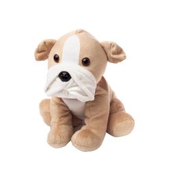 Warmies Bull Dog Stuffed Animal Brown/White